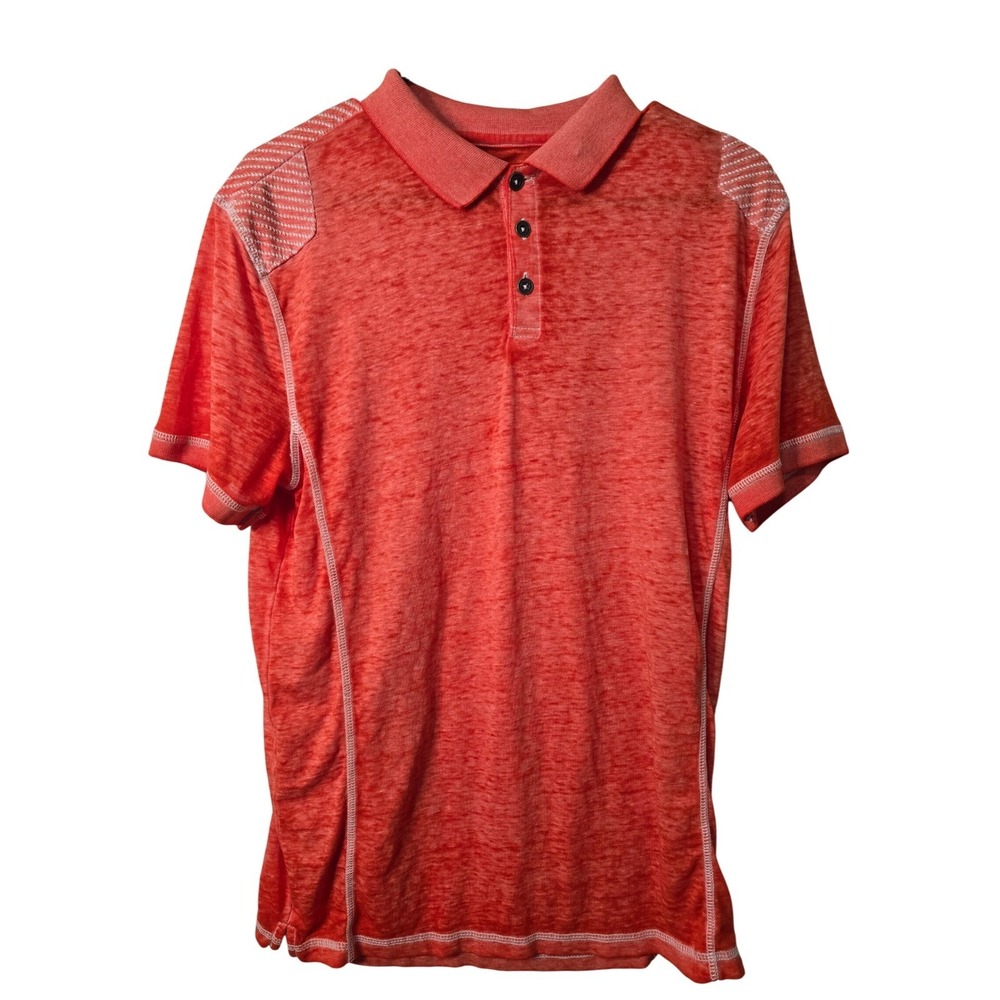 Buckle Black Mens Orange Burnout Short Sleeve Polo Shirt BB9144 Mens Medium EUC